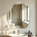 Self Adhesive Irregular Wall Mirror 38×47.8cm Frameless No Drill Stick On Decorative
