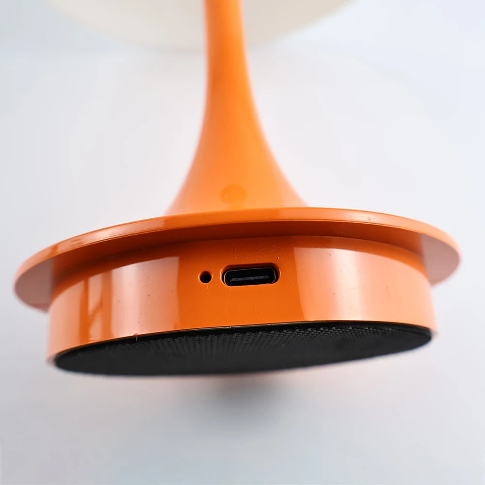 Mushroom Design 3-Color Dimming Table Lamp with Touch Control USB Rechargeable
