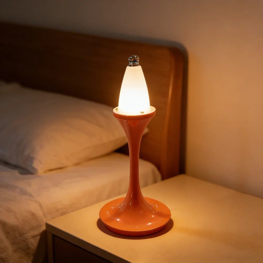 Mushroom Design 3-Color Dimming Table Lamp with Touch Control USB Rechargeable