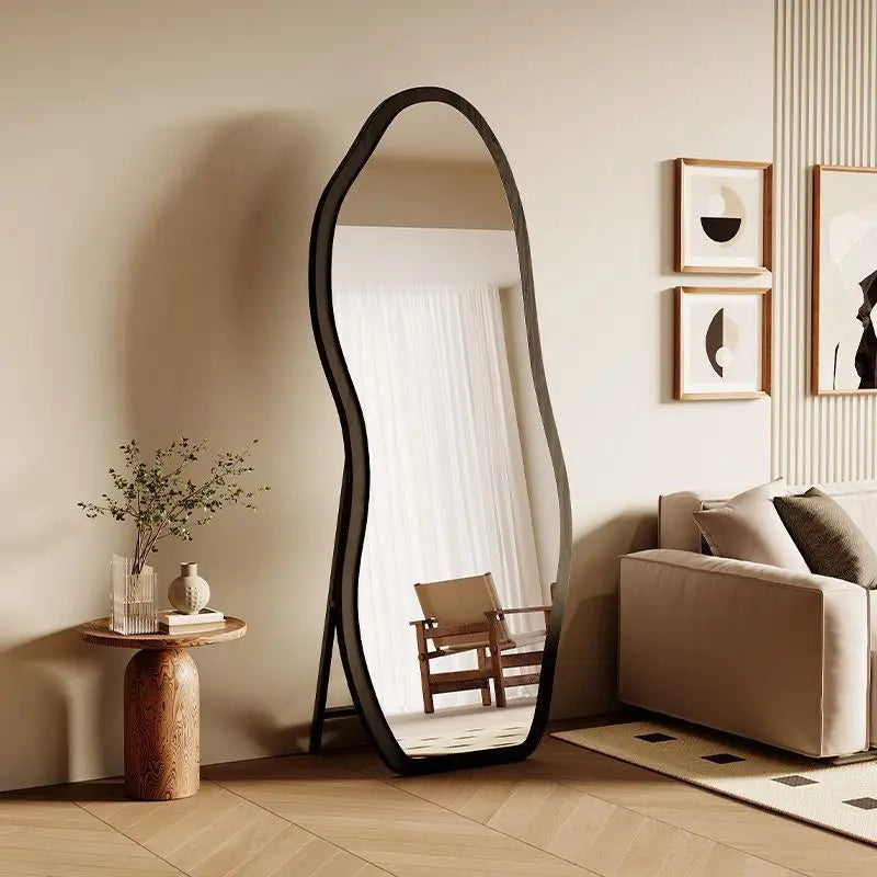 Medieval Style Irregular Wall Mirror Full-Length Dressing Floor Standing