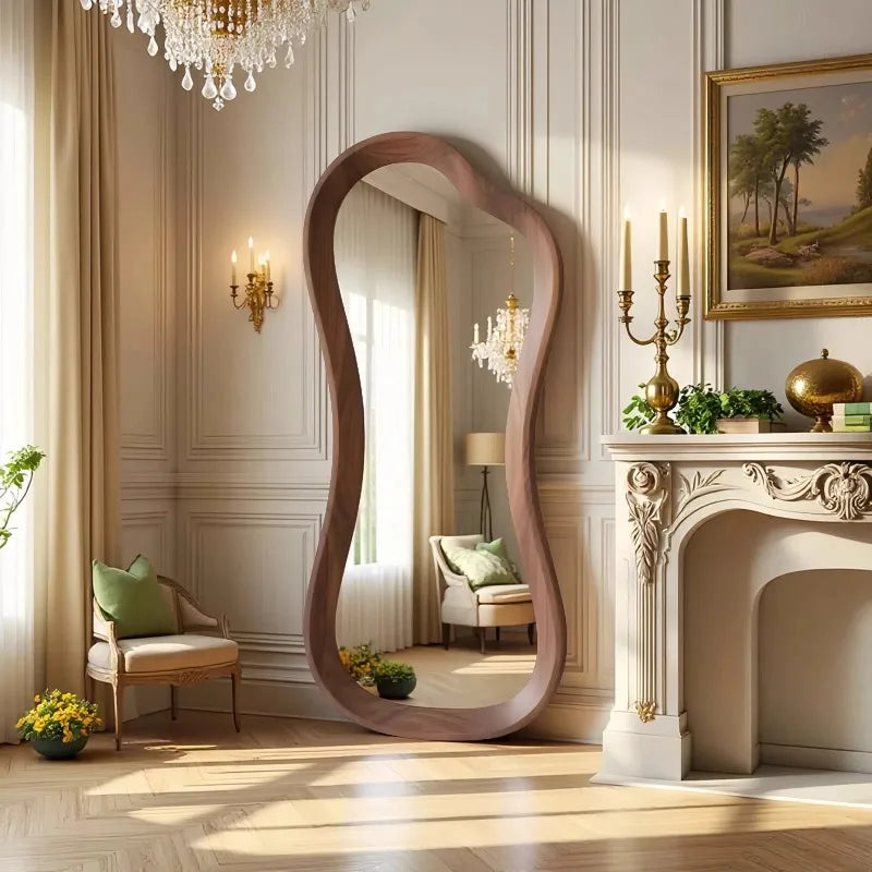 Vintage Full-Length Floor Mirror Framed Glass Standing Bedroom Living Room Decor