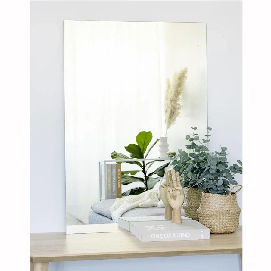 Modern Frameless Wall Mirror 30x40cm Bathroom Bedroom Decor White