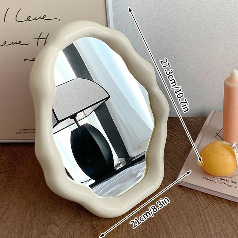 Irregular Wave Desktop Makeup Mirror Decorative Vanity Cosmetic Home Decor