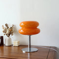 CENSEE Macaron Glass Table Lamp With LED Bulb Trichromatic Dimming 28cm Height Silver