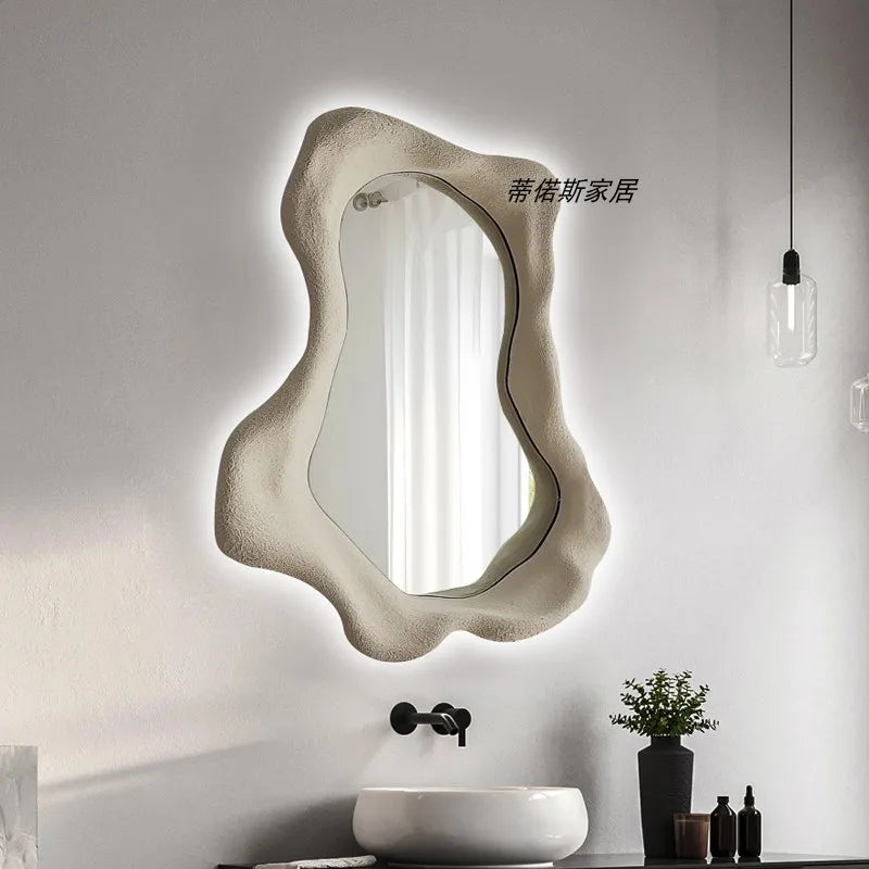 Irregular Light Luxury Wall Mirror Modern Nordic Art Makeup Decor