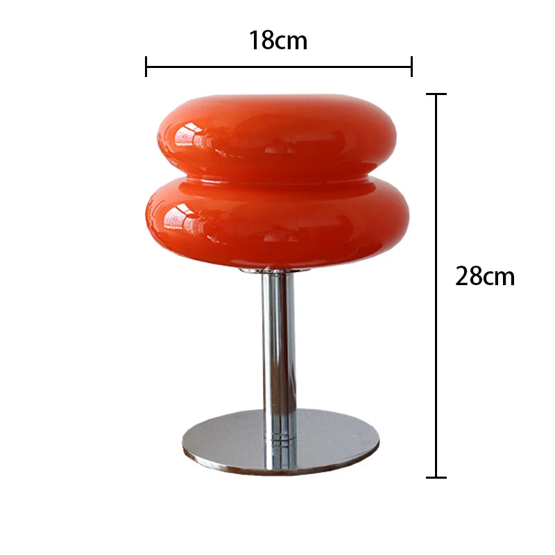 CENSEE Macaron Glass Table Lamp With LED Bulb Trichromatic Dimming 28cm Height Silver