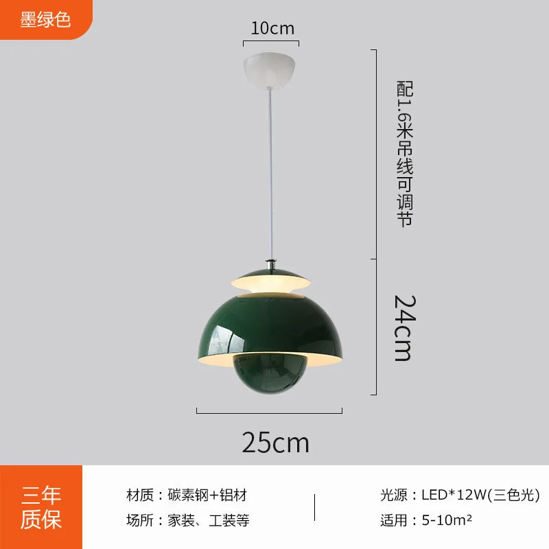 Modern LED Pendant Light for Restaurant Living Room Hanging Ceiling Lamp Black