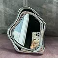 Corrugated Irregular Electroplated Makeup Mirror for Women Silver