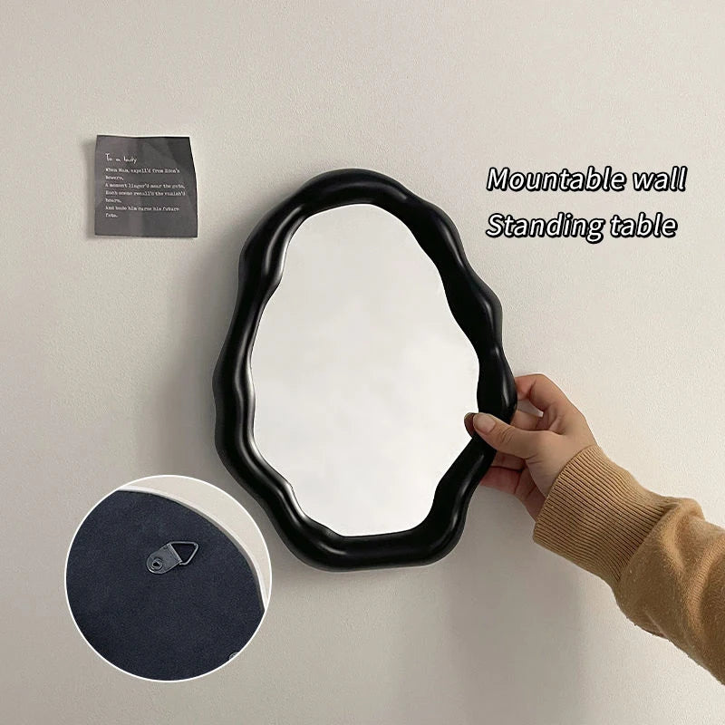 Irregular Wave Desktop Makeup Mirror Decorative Vanity Cosmetic Home Decor