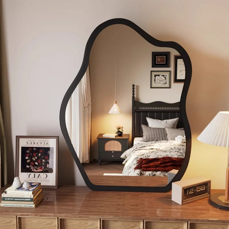 Vintage Full-Length Floor Mirror Gold Cloud Frame Standing Bedroom Living Room Decor
