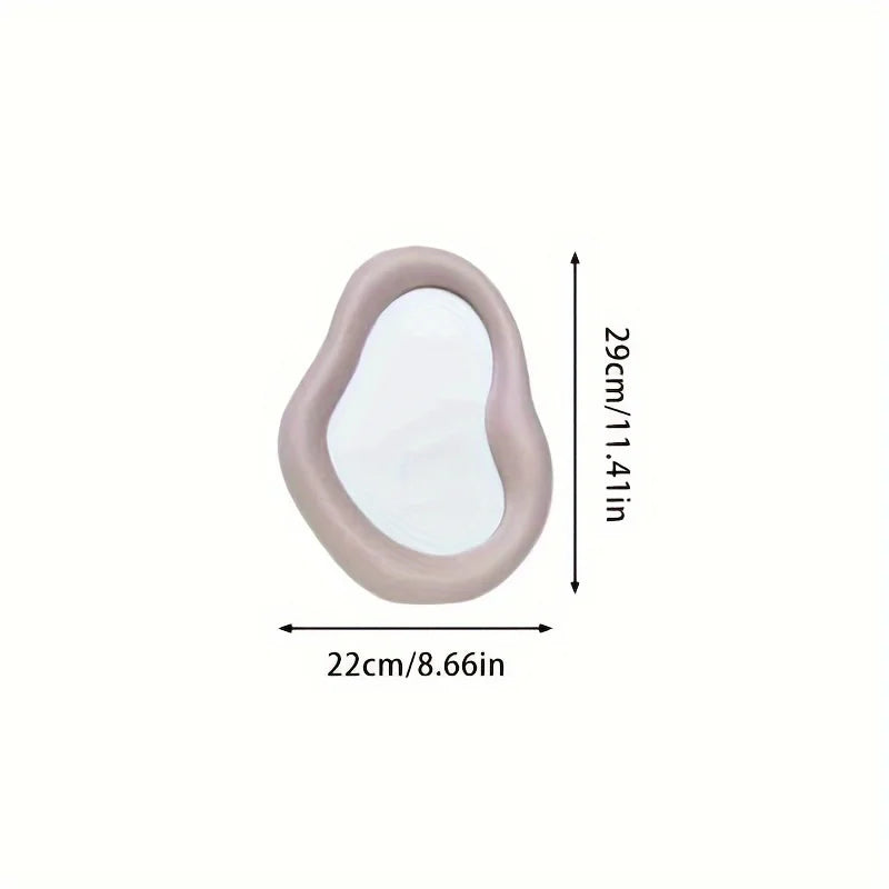 Ceramic Irregular Makeup Mirror Simple Aesthetic Desktop Vanity