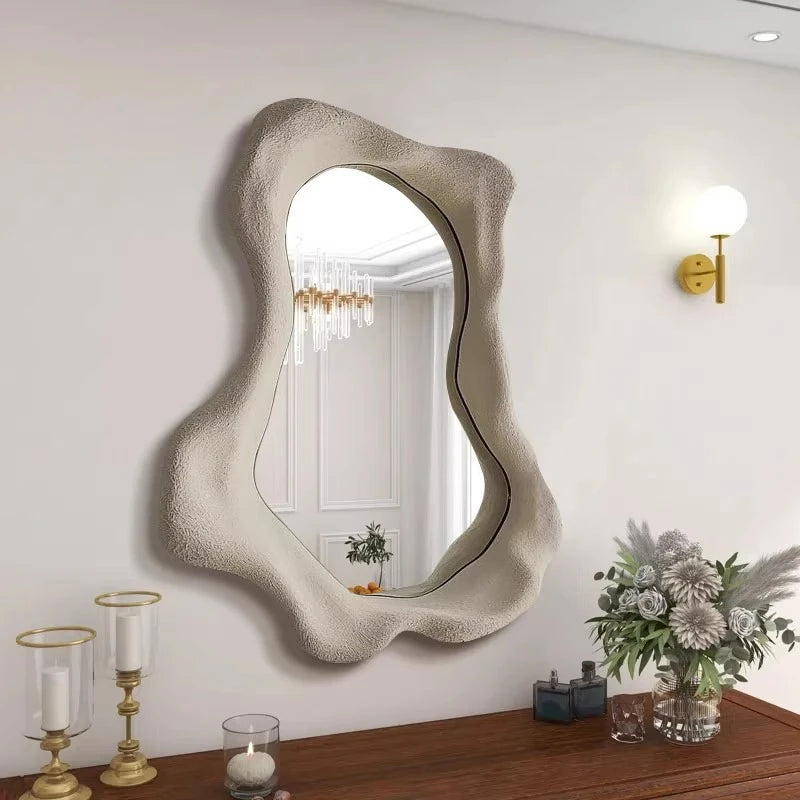 Irregular Light Luxury Wall Mirror Modern Nordic Art Makeup Decor