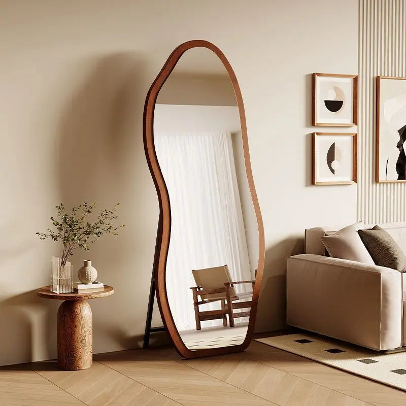 Medieval Style Irregular Wall Mirror Full-Length Dressing Floor Standing