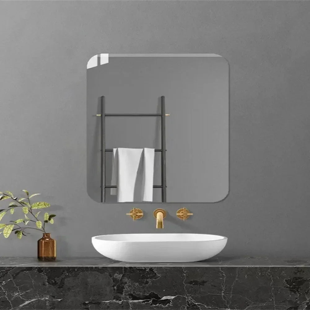 Irregular Frameless Wall Mirror for Bedroom Living Room Decor Silver