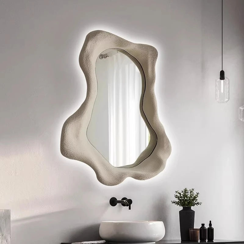Irregular Light Luxury Wall Mirror Modern Nordic Art Makeup Decor