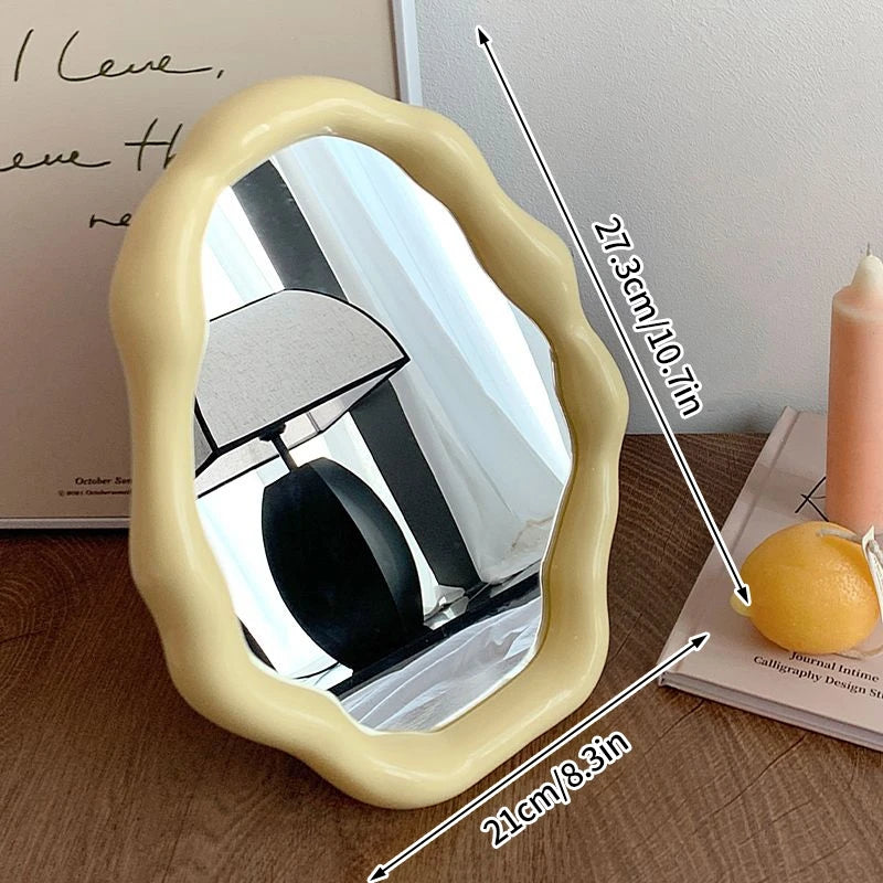 Irregular Wave Desktop Makeup Mirror Decorative Vanity Cosmetic Home Decor