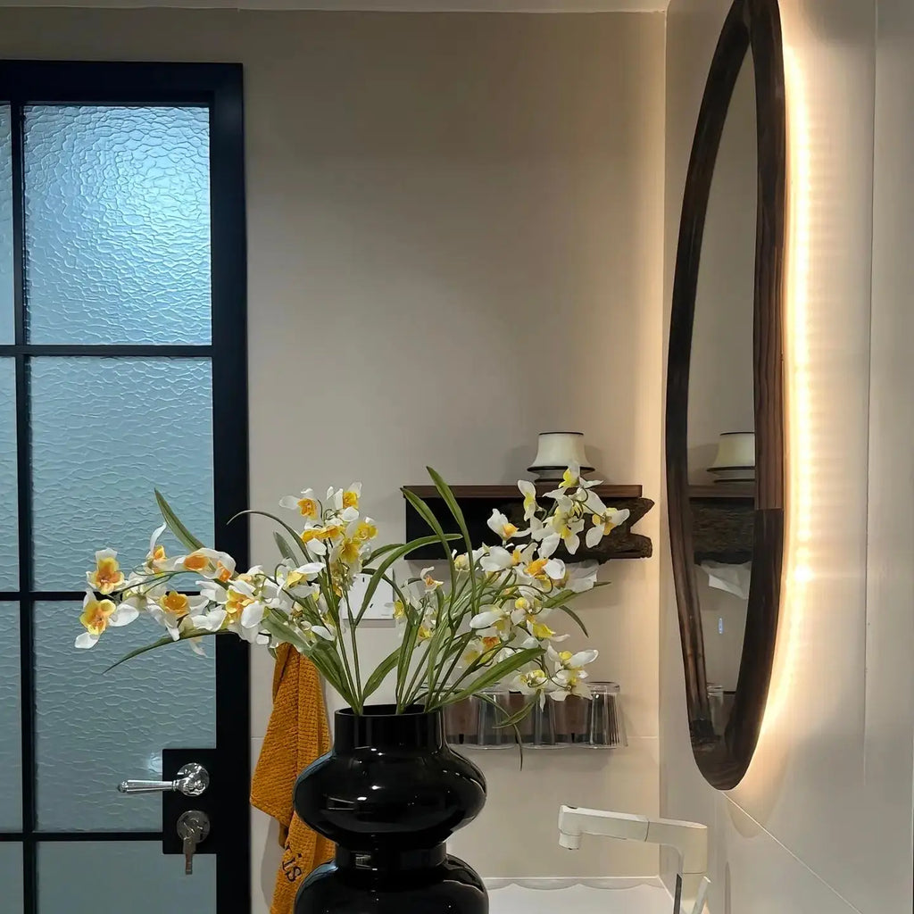 Irregular Wooden Wall Mirror Decorative Bathroom Home Hotel Use
