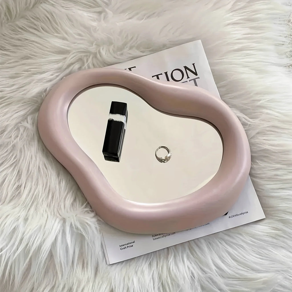 Ceramic Irregular Makeup Mirror Simple Aesthetic Desktop Vanity