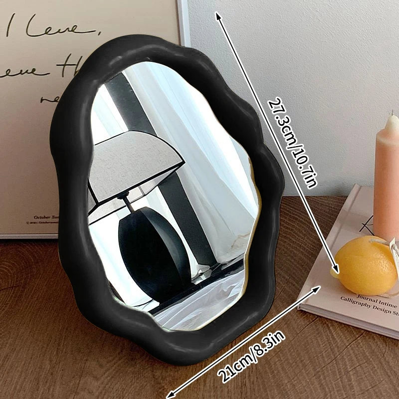 Irregular Wave Desktop Makeup Mirror Decorative Vanity Cosmetic Home Decor
