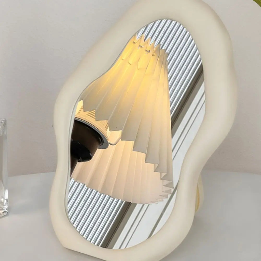 Cloud-Shaped Makeup Mirror Irregular Cream Style Standing Dresser French Home Decor