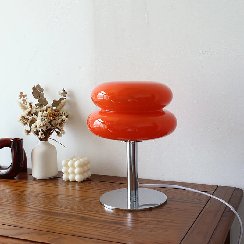 CENSEE Macaron Glass Table Lamp With LED Bulb Trichromatic Dimming 28cm Height Silver