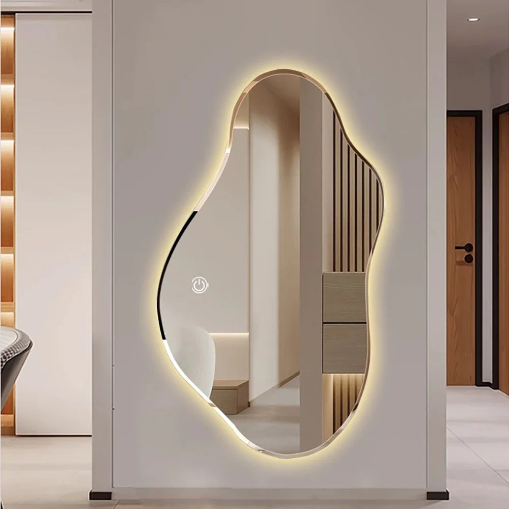 Nordic Irregular Wall Mirror for Bathroom Bedroom Vanity Glass Decor