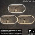Modern Oval LED Bathroom Mirror Touch Screen Backlit Anti-Fog Wall-Mounted 50x80cm