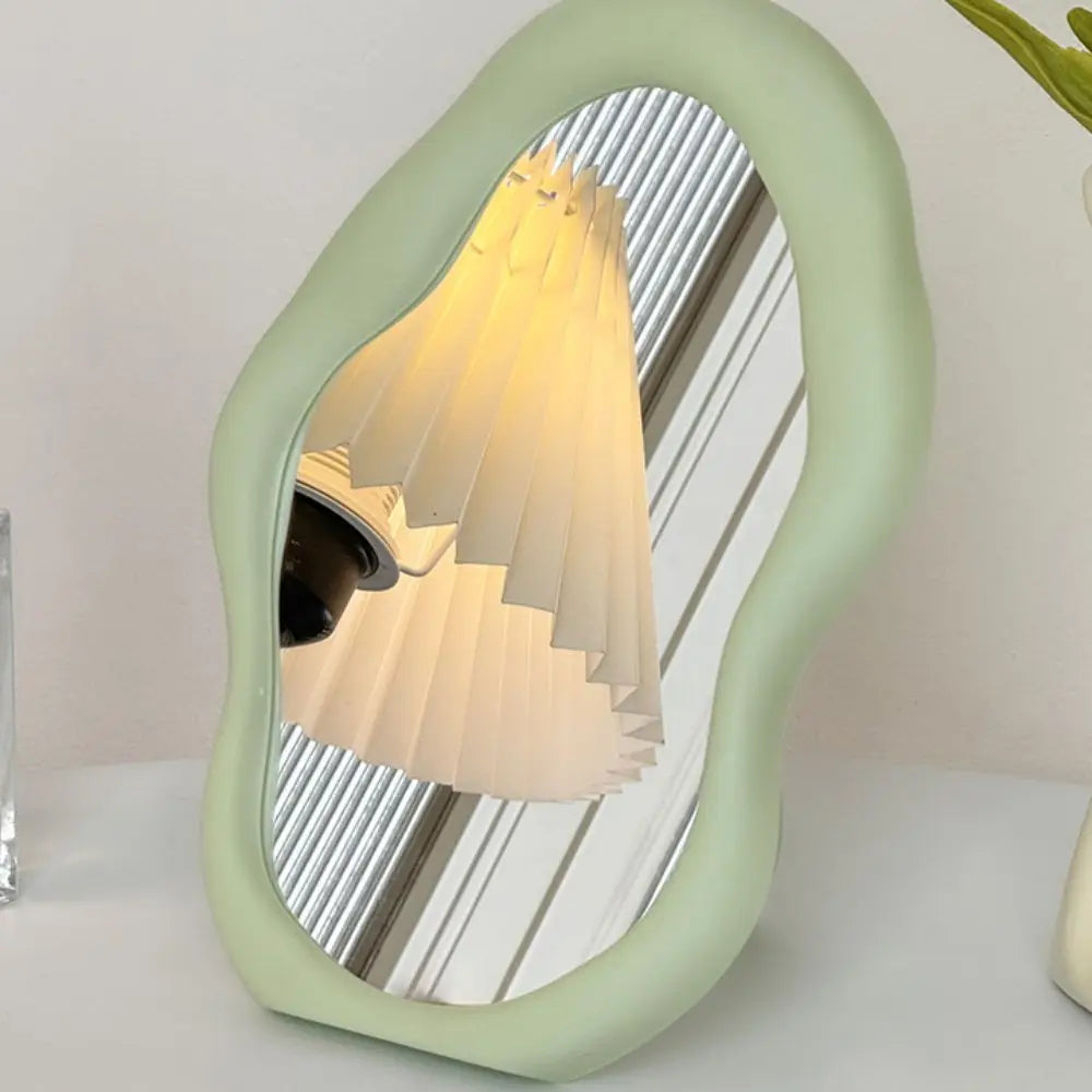 Cloud-Shaped Makeup Mirror Irregular Cream Style Standing Dresser French Home Decor