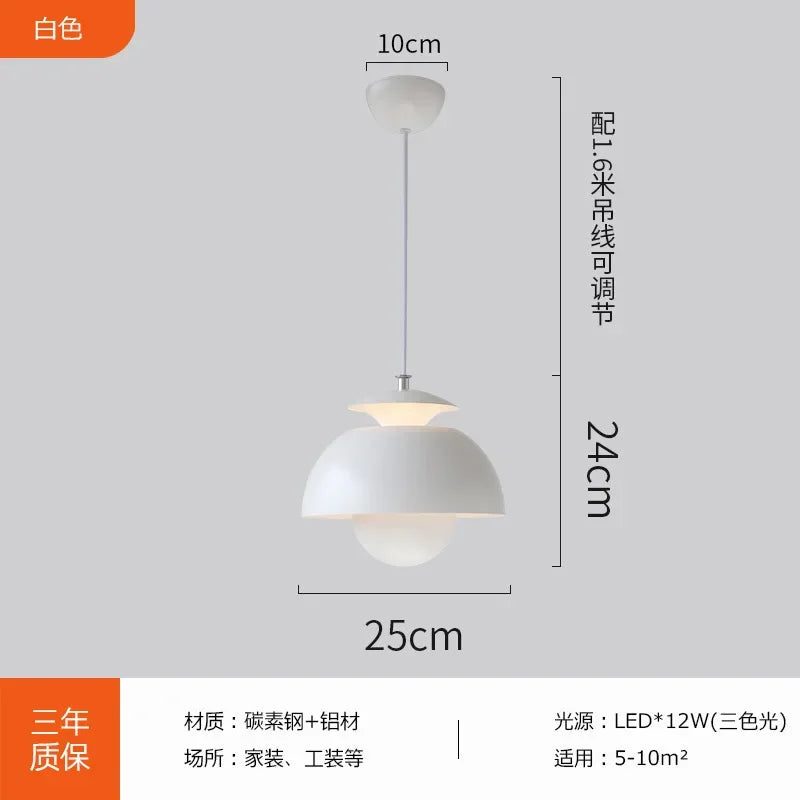 Modern LED Pendant Light for Restaurant Living Room Hanging Ceiling Lamp Black