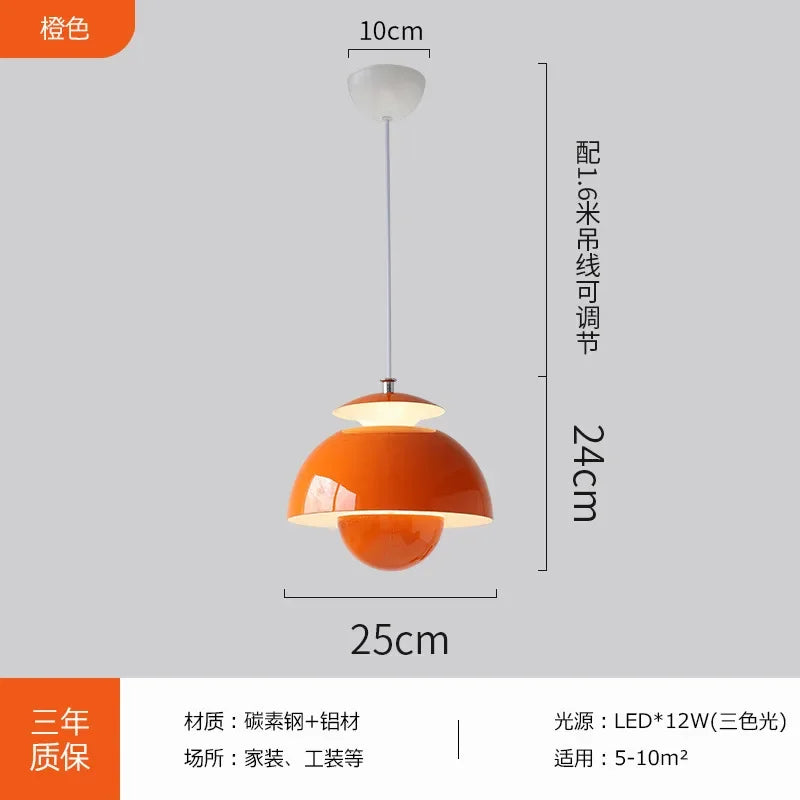 Modern LED Pendant Light for Restaurant Living Room Hanging Ceiling Lamp Black