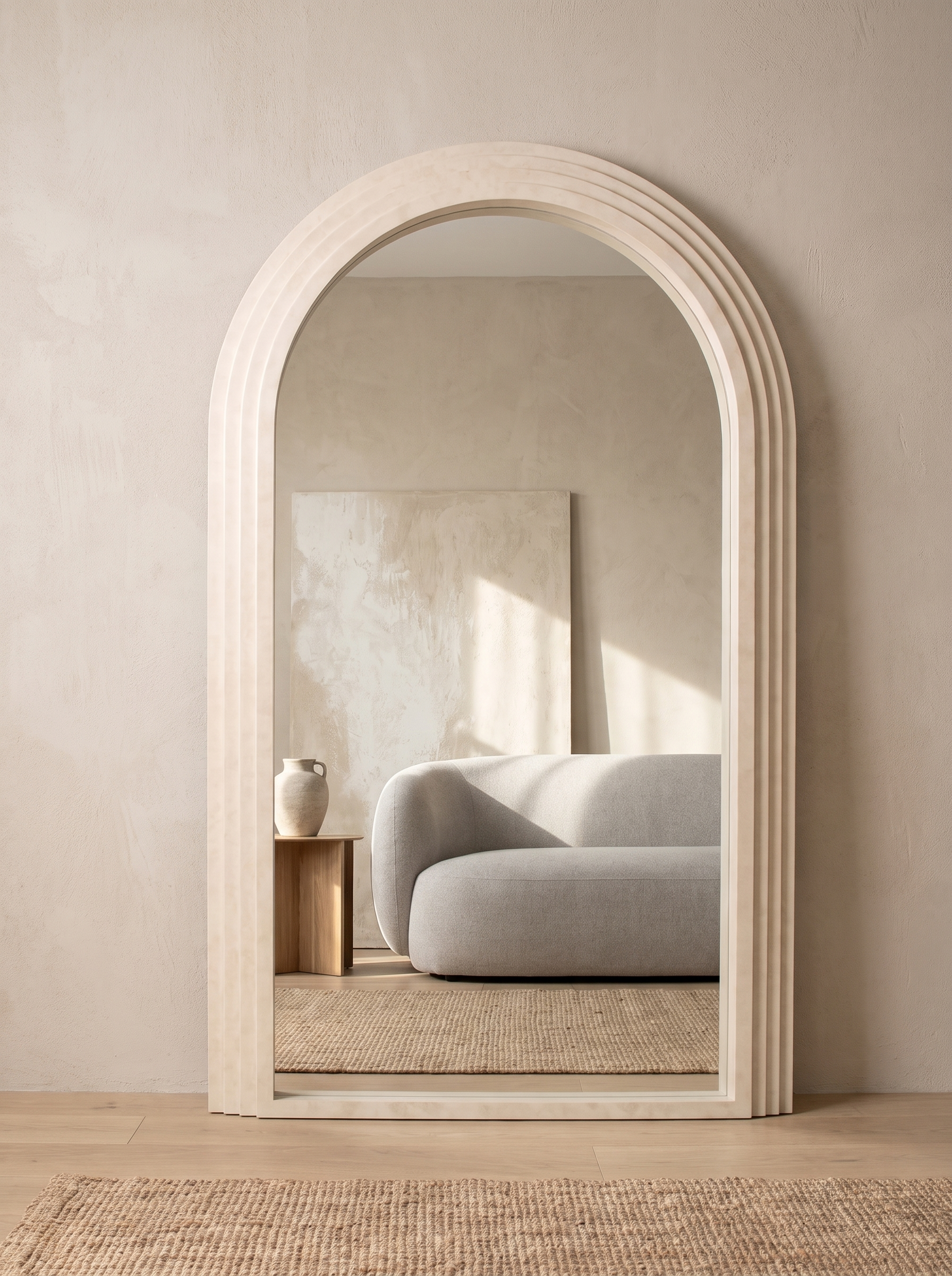 Full Length Arched Concrete Mirror