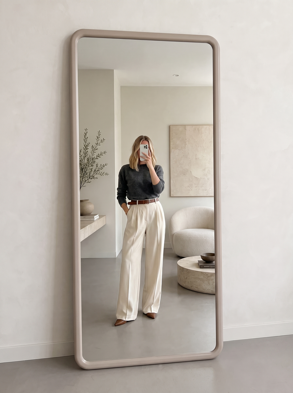 Lara Full-Length Mirror – Taupe